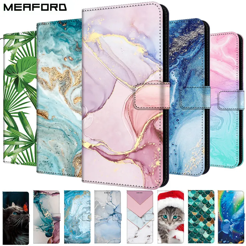 Custodia In Pelle Di Marmo Per Vivo V27 Pro Flip Cover Per Vivo V27E Y02 Y35 Y16 X90 Pro Plus Y16 T1 4G Stand Portafoglio Libro Funda Case