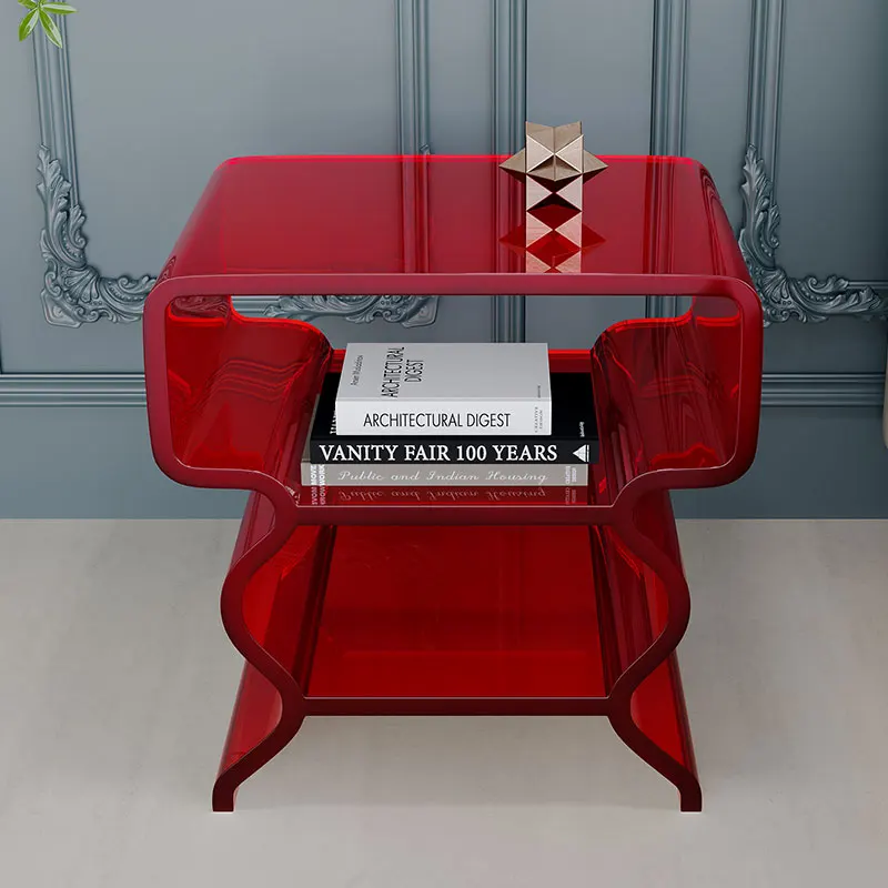 Multifunctional Narrow Bedside Table Cofee Mobile Acrylic Space Saving Bedside Table Reception Filing Comodino Home Furniture