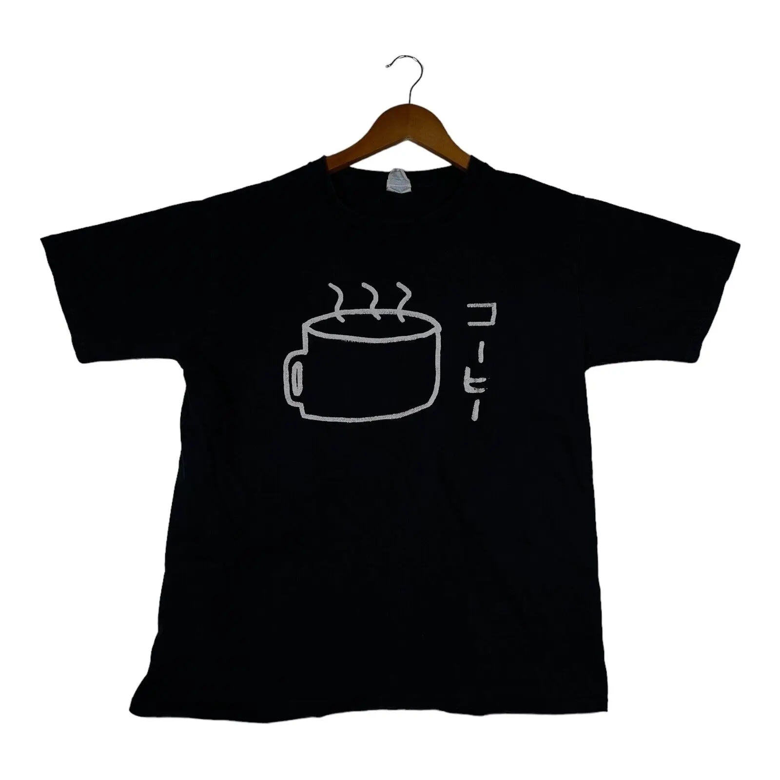 Uomo Japan Coffee Barista Indie Hipster Culture Tokyo Black Rare T Shirt Sz L Maniche Lunghe O Corte