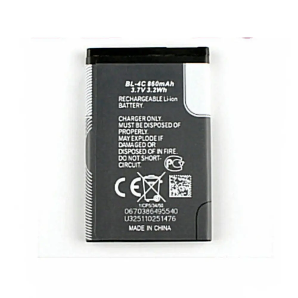 Nuove Bl-4C Batterie 860Mah Batteria Di Ricambio Per Nokia 6300 6136 6102I 6170 6260 Bl4C. Batteria Di Ricambio