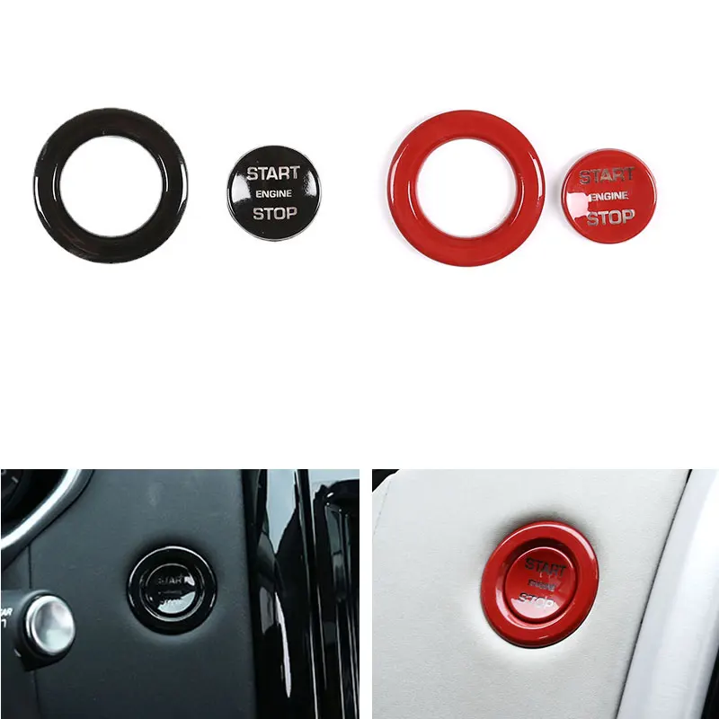 Red/Silver/Black Abs Car Engine Start Stop Button Cover Trim For Land Rover Discovery Sport Lr5 Range Rover Sport Vogue Evoque