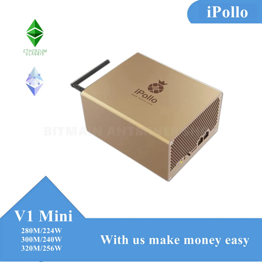 Ethw Miners Ipollo V1 Mini 280M 300M 320M Asic Mining Machines Home Utilizzando 6G Rams