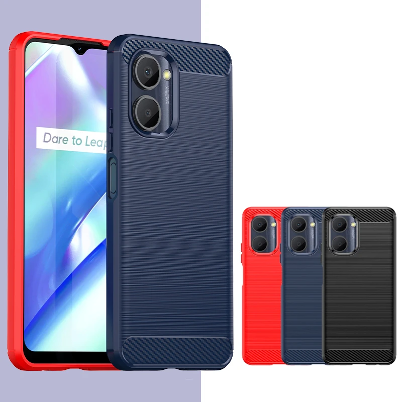 Per Cover Realme Narzo 50I Prime Case Phone Back Capa Paraurti Antiurto Tpu Soft Carbon Fiber Fundas Oppo Realme Narzo 50I Prime