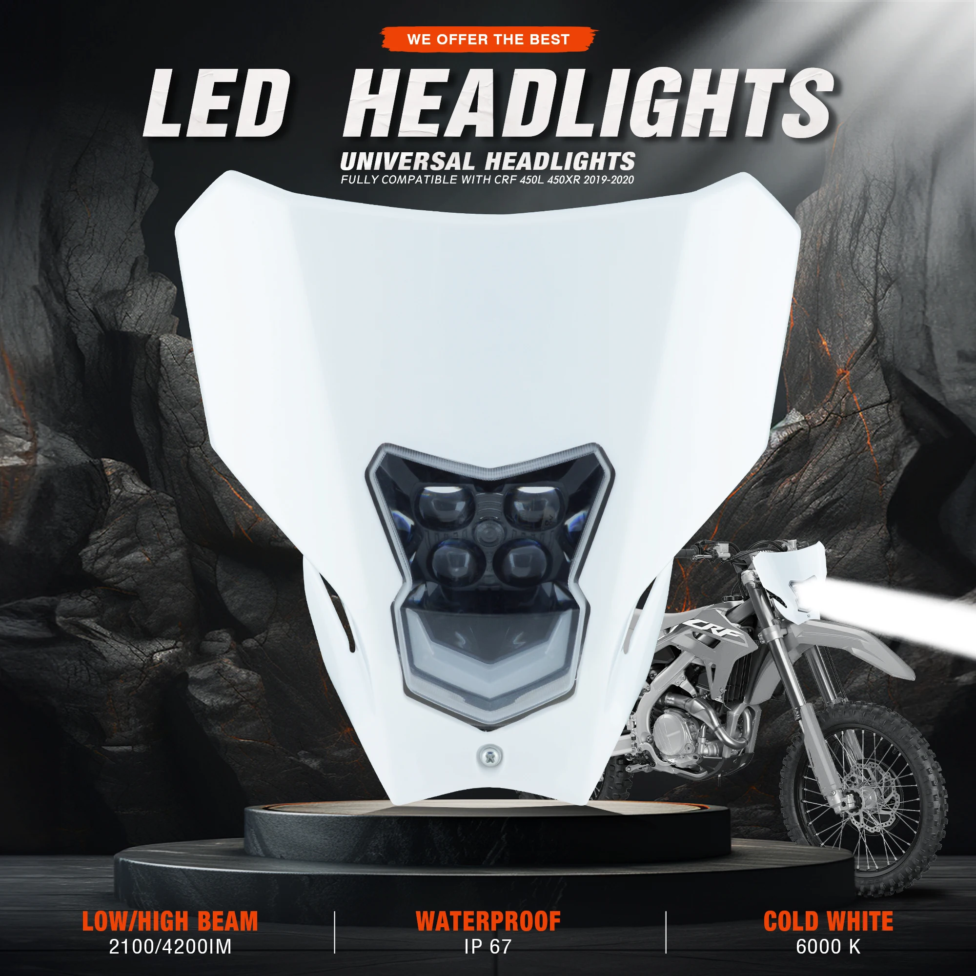 Powerzone Faro Moto Led Per Honda Crf Crf450L Crf450Xr 2019 2020 Supermoto Faro Faro Carenatura Enduro