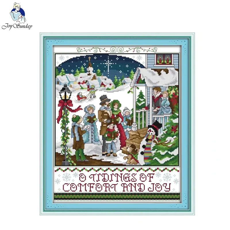 Joy Sunday Christmas Carol Kit Punto Croce Aida 16Ct 14Ct 11Ct Dmc Thread Ricamo Fai Da Te Craft Set Stampato Canvas Room Decor