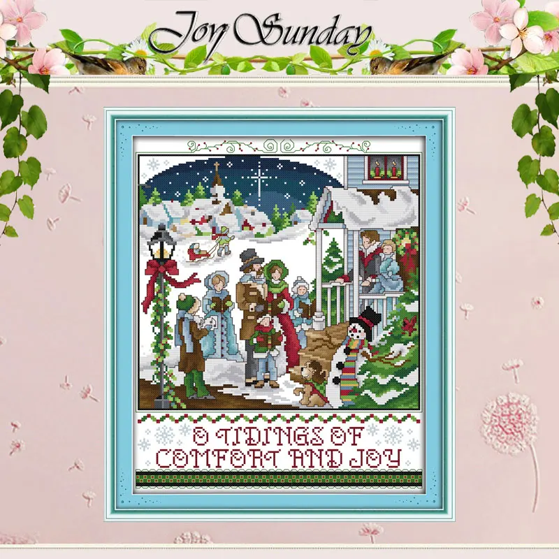 Di Natale Carols Modelli Contati Punto Croce 11Ct 14Ct Set Di Punto Croce Cinese Croce Kit Ricamo A Punto Croce Ricamo