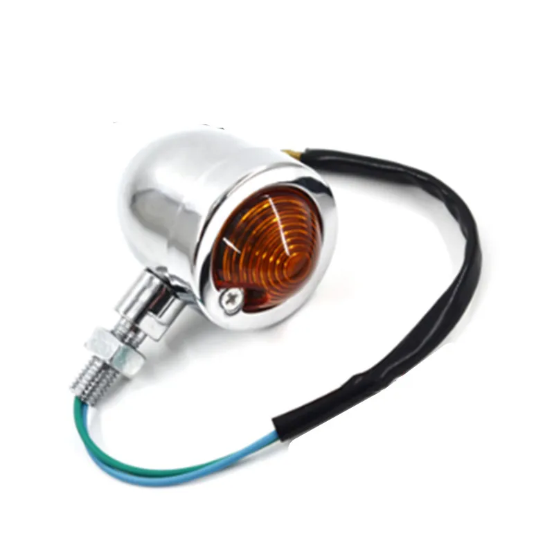 1Pc 12V Proiettile Metallo Moto Indicatori Di Direzione Indicatore Luminoso Cafe Racer Old School Cruiser Chopper Dirt Bike Scooter Offroad