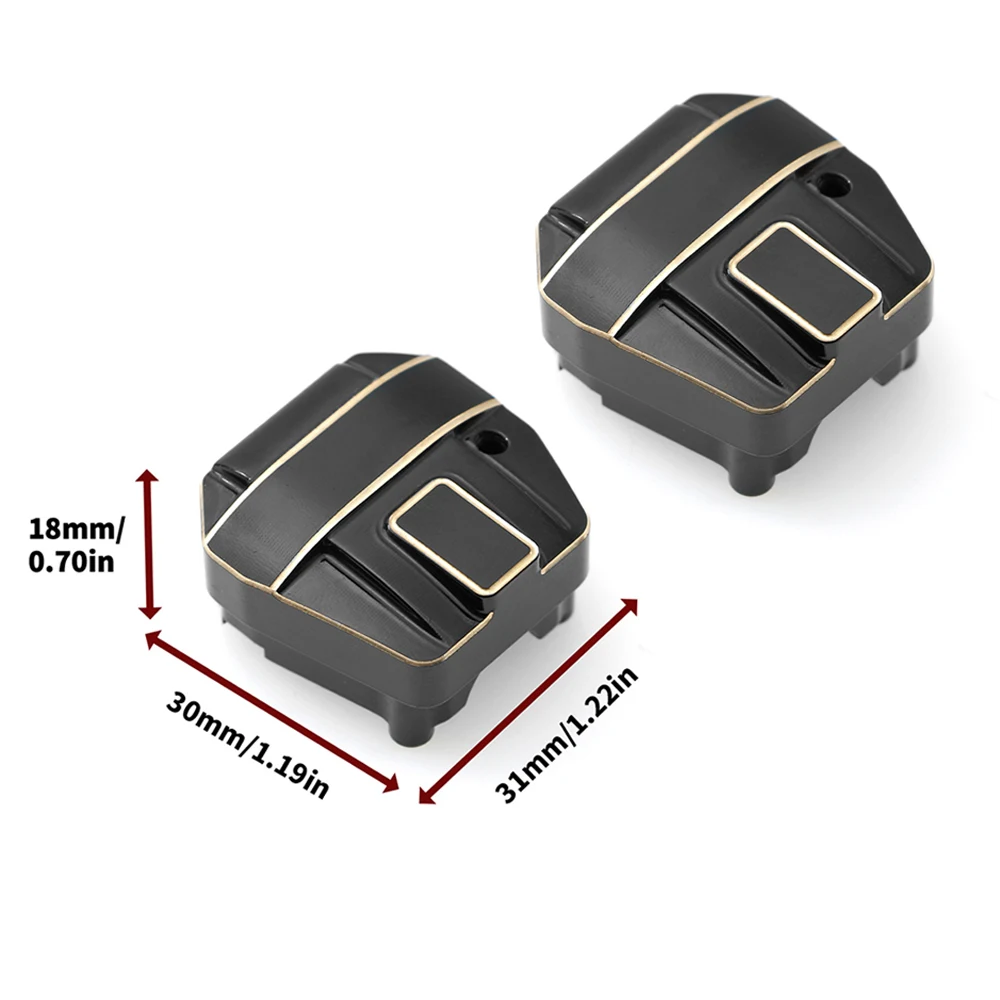 2 Pezzi Rivestimento Nero Copertura Differenziale In Ottone Ar45 Copertura Dell'Asse Per Axial Scx10 Pro Scx10 Iii 1/10 Rc Crawler Car Upgrade Parts