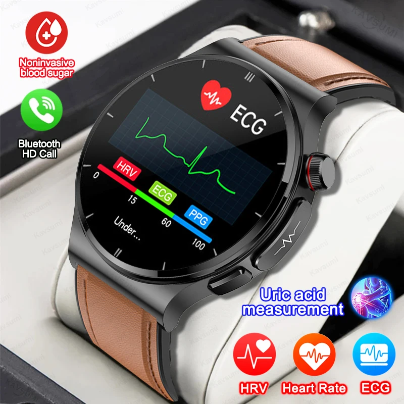 2024 New Three High Smart Watch Men Ecg Ppg Heart Rate Bluetooth Call Blood Sugar Health Blood Pressure Tracker Smart Watch Man