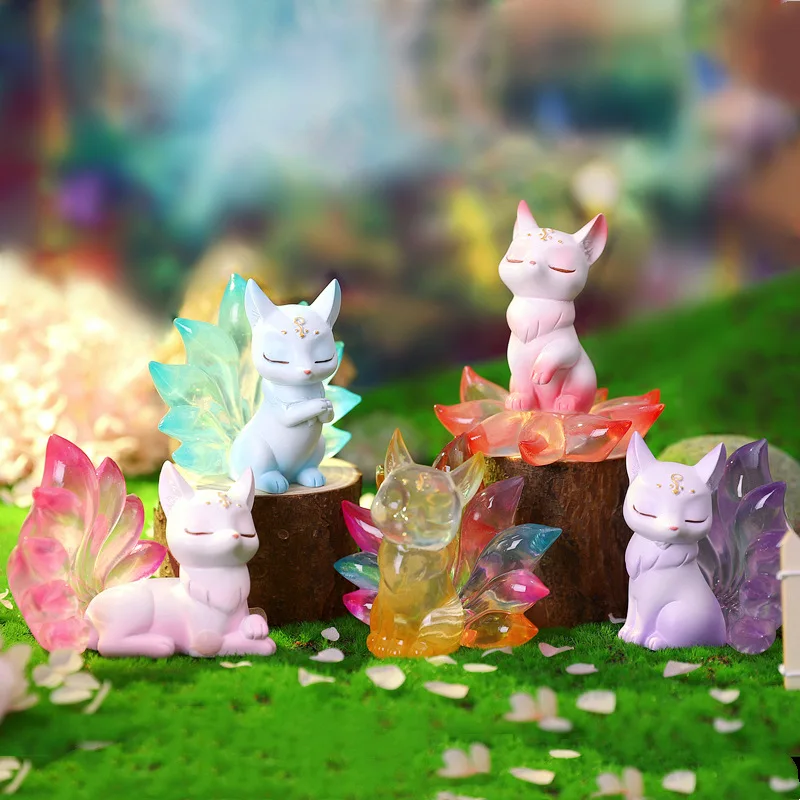 Tu Shan Scatola Cieca Volpe A Nove Code Nove Code Volpe Spirito Bestia Resina Regalo Fatto A Mano Per Bambini Decorazione Desktop Gioielli Ragazza
