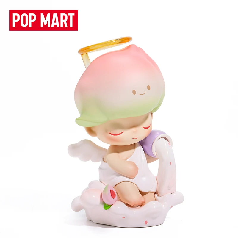 Pop Mart Dimoo White Peach Melograno Satyr Ruby Flower Spirit Cute Kawaii Doll Action Figure Toy Modello A Sorpresa Mystery Box