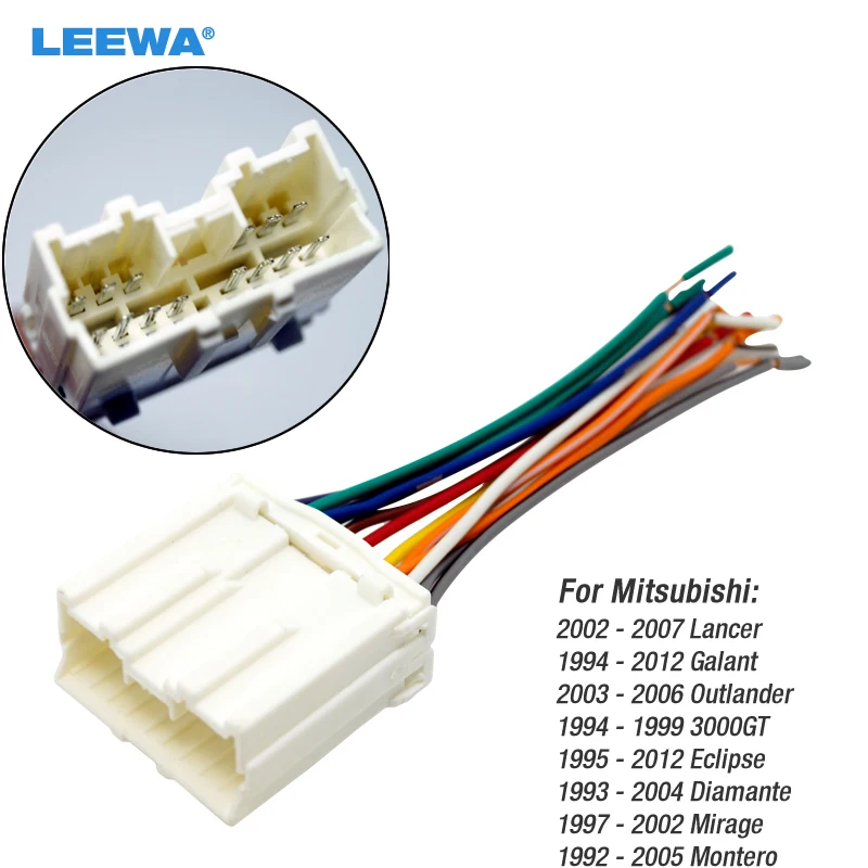 Leewa Auto Radio Stereo Cablaggio Adattatore Per Mitsubishi Lancer/Galant/Outlander/3000Gt/Diamante/Mirage /Montero/Endeavor