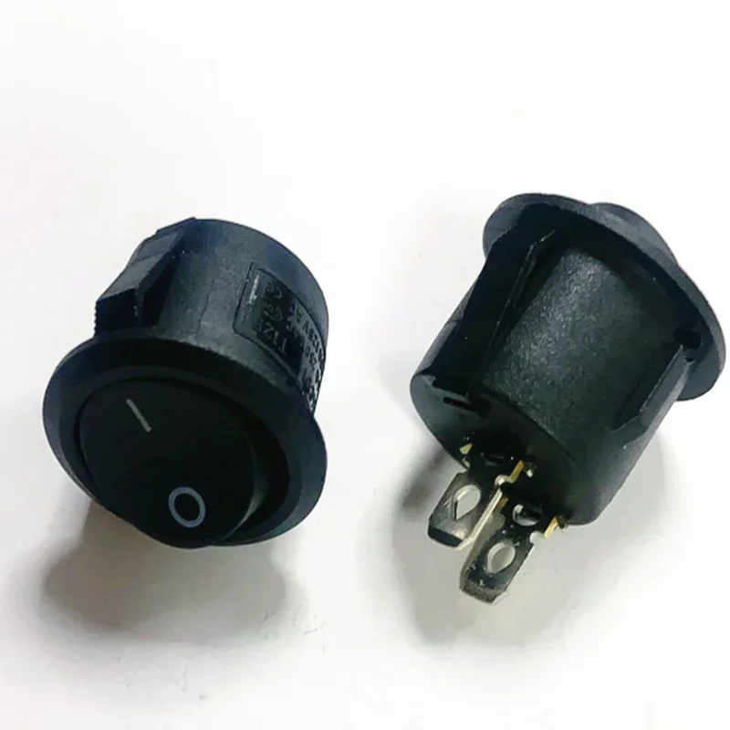 Spedizione Gratuita 10 Pezzi Ac 6A 10A 250V On Off Snap In Spst Round Boat Rocker Switch Nero