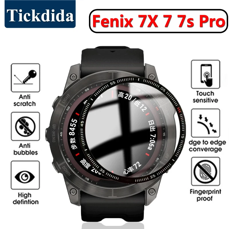 Pellicola Protettiva 3D Per Garmin Fenix 7X 7 7S Pro Smartwatch Screen Protector Cover Per Garmin Fenix 7X Pro Non Vetro Temperato
