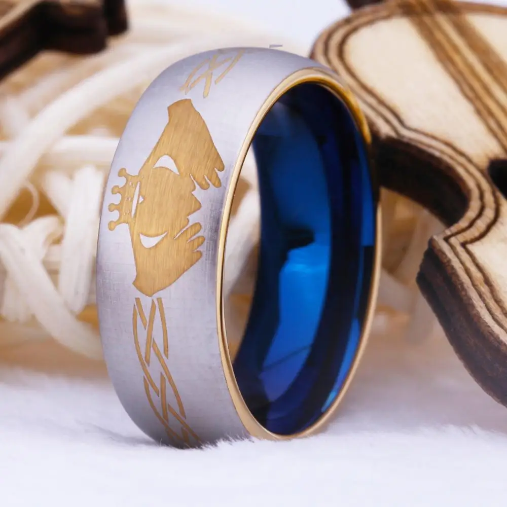 Claddagh Ring Per La Donna Degli Uomini Di Tungsteno Regalo Di Anniversario Anello Di Claddagh Uomini Di Disegno Di Modo Carburo Di Tungsteno Wedding 