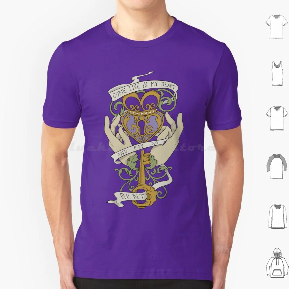 Vieni A Vivere Nel Mio Cuore-Irish Claddagh Tattoo Design T Shirt Big Size 100% Cotone Claddagh Ring Friendship Love Fedeltà Tattoo