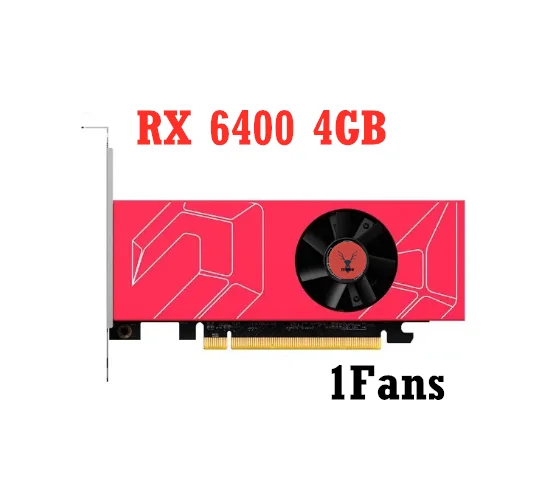 Scheda Grafica Rx 6400 4G Gddr6 Rx 6400 Schede Video Da Gioco Da 4Gb Connettore Di Alimentazione A 6 Pin A 64Bit 6400 4Gb