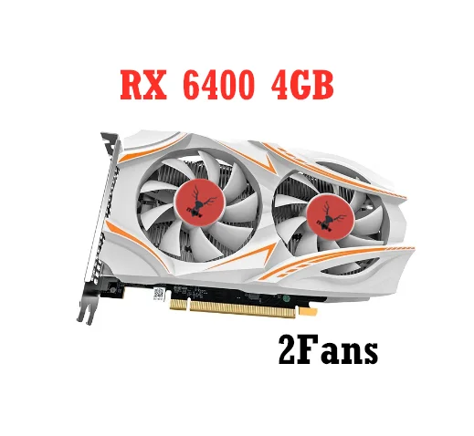 Scheda Grafica Rx 6400 4G Gddr6 Rx 6400 Schede Video Da Gioco Da 4Gb Connettore Di Alimentazione A 6 Pin A 64Bit 6400 4Gb
