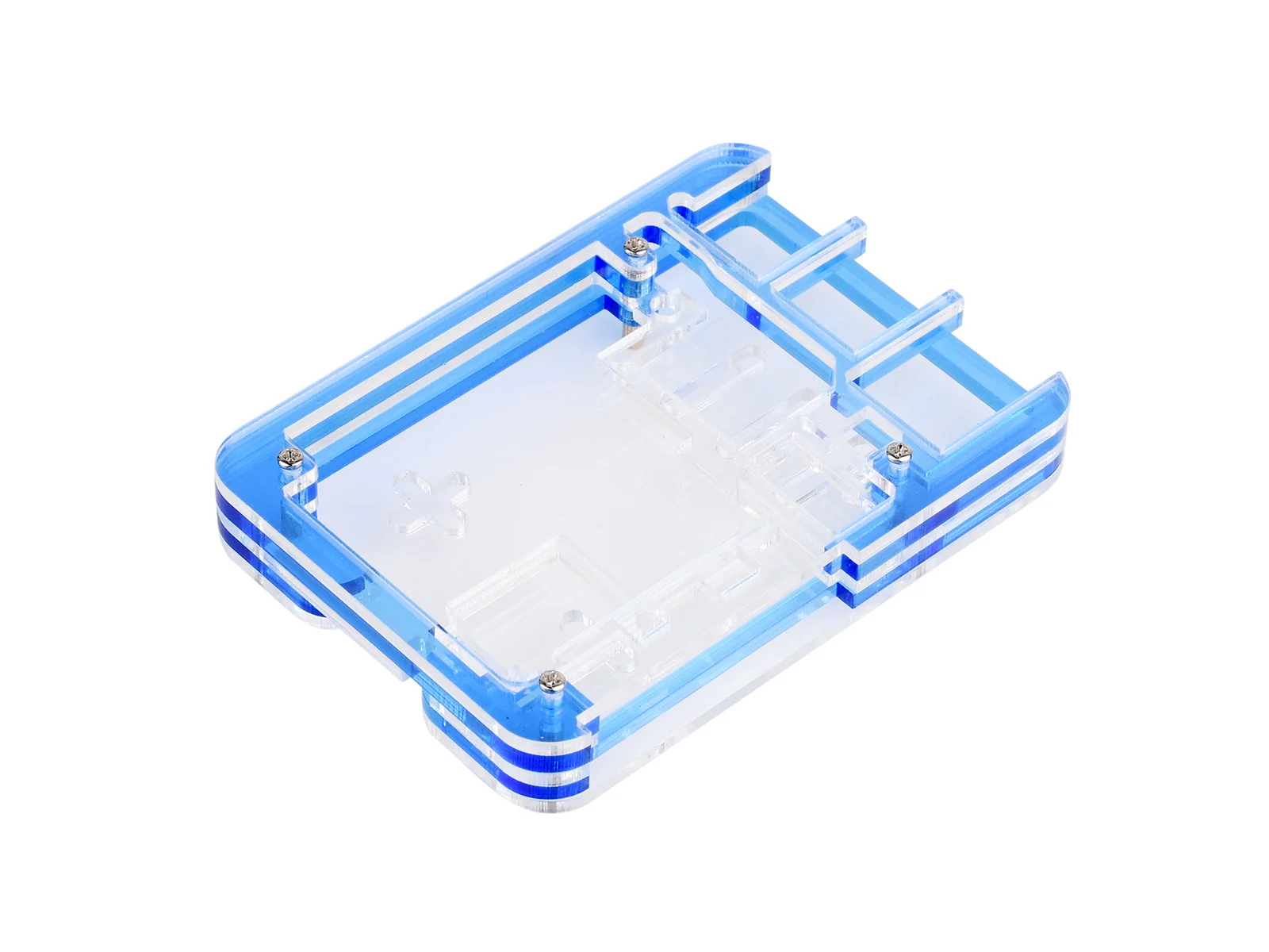 Custodia Waveshare Raspberry Pi 5 Custodia In Acrilico Trasparente E Blu Per Raspberry Pi 5, Basata Su Raspberry Pi 5