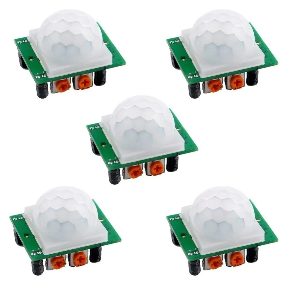 Modulo Del Corpo Del Sensore Ir Di Movimento Pir Di Hc-Sr501 Verde 5 Pcs Infrarosso Per Arduino Raspberry Pi