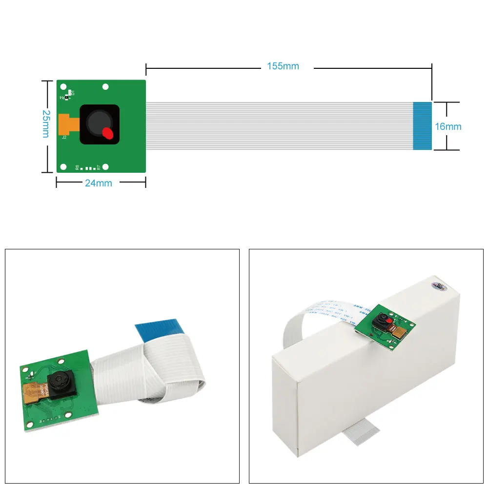 Keyestudio Raspberry Pi 4B 5 Megapixel Modulo Video Mini Videocamera 1080P Per Raspberry Pi Modello A/B/B, Pi 2 E Raspberry Pi 3