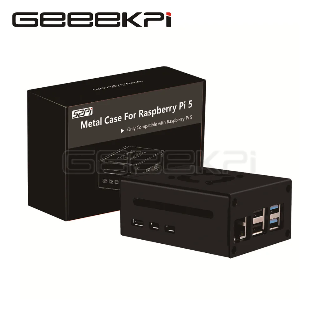 Custodia Geeekpi Raspberry Pi 5 Con Ventola Custodia In Metallo Raspberry Pi 5 Con Ventola Kit Dissipatori Di Calore Per Raspberry Pi 5