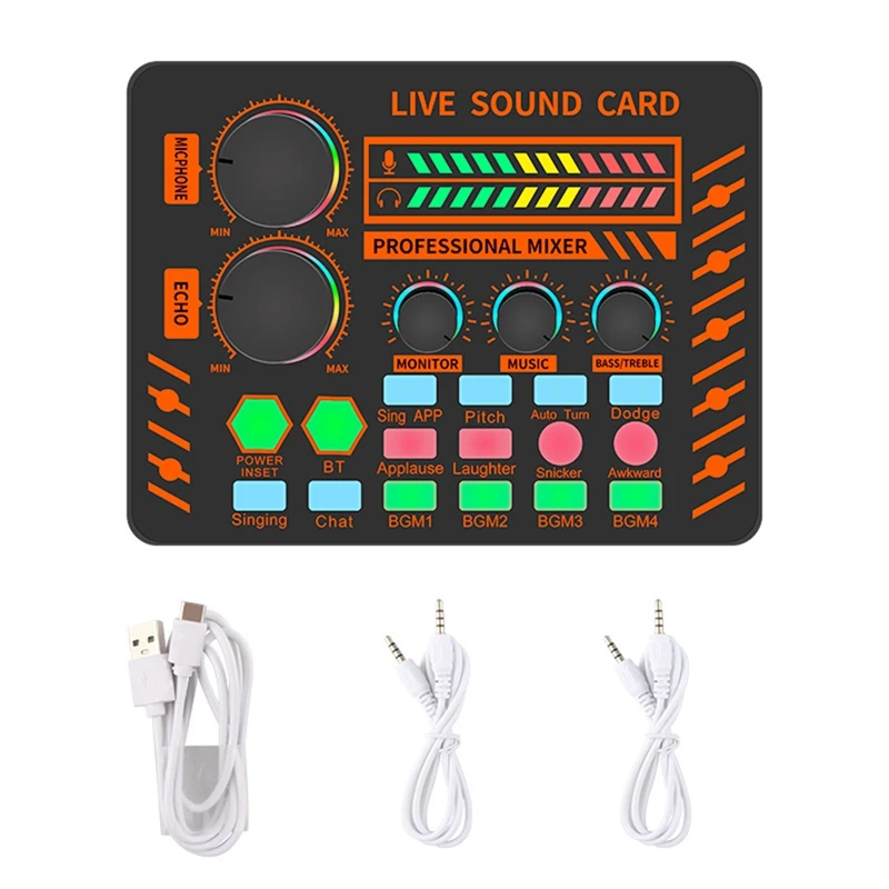 S25 Sound Card Audio Mixing Console Audio Recording Mixer Parts Professional Live Broadcast Equipment Phone Computer Universal