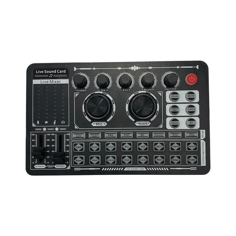 F996 Mixer Per Schede Audio Inglese Scheda Audio Bluetooth Microfono Audio Scheda Audio Multifunzionale Pratica Live Streaming