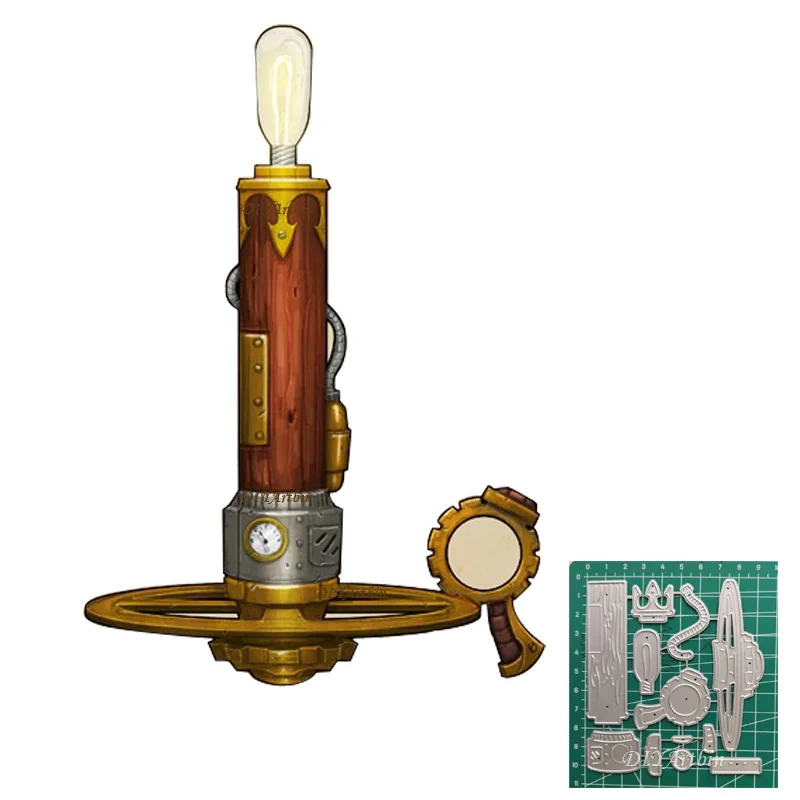 Steampunk Candle Die 2021 New Metal Cutting Muore Scrapbooking Per Artigianato Card Making Lights Stratificazione Muore
