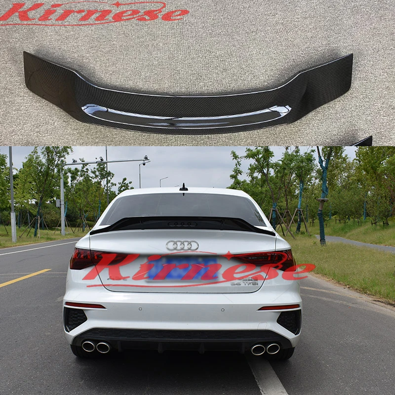 A3 R Style Car Rear Spoiler Wing Trunk Lip Posteriore Roof Lip Spoiler Per Audi A3 S3 Sedan 2013-2022 Car Rear Trunk Spoiler Lip