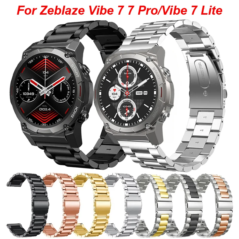 Cinturino In Acciaio Inossidabile Da 22Mm Per Zeblaze Vibe 7Pro Cinturino Smartwatch Per Cinturino In Metallo Zeblaze Vibe 7/Zeblaze Vibe 7 Lite