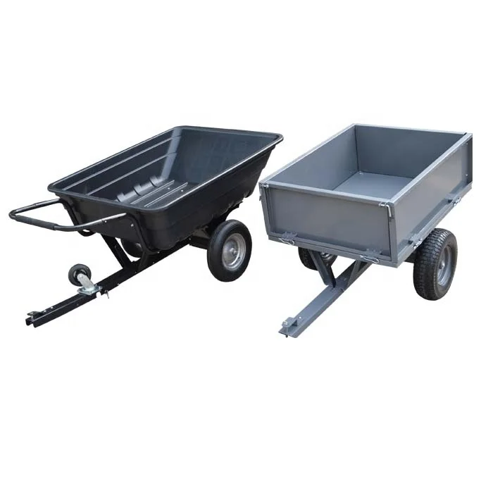 Rimorchio Ribaltabile Atv Farm Rimorchio Per Trattore Da Giardino Certificato Ce Atv Con Ruote Fuoristrada Poly + Metal Btc001