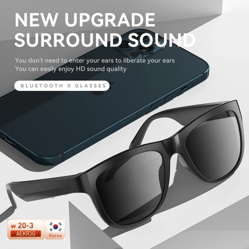 Per Xiaomi Huawei Bluetooth Smart Glasses Audio Chiamata In Vivavoce Sport Stereo Occhiali Da Sole Cuffie Musica Hd Sound Smart Glasses