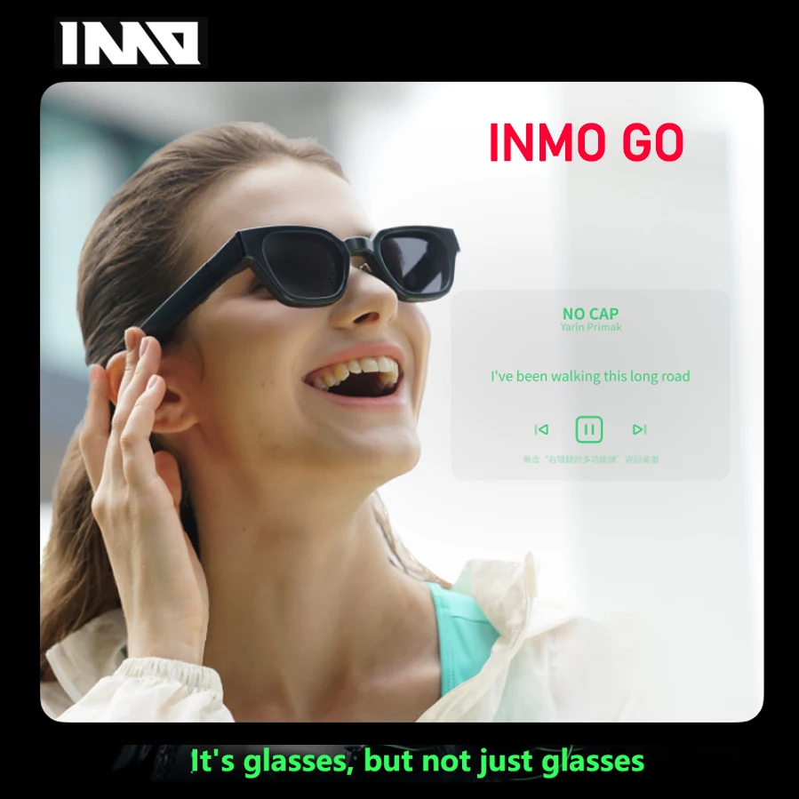 Inmo Go Smart Ar Glasses Wireless Ultra Light Ai Assistant Glasses Per Musica/Chiamata/Traduttore/Prompter/Navigazione/Audio Bluetooth