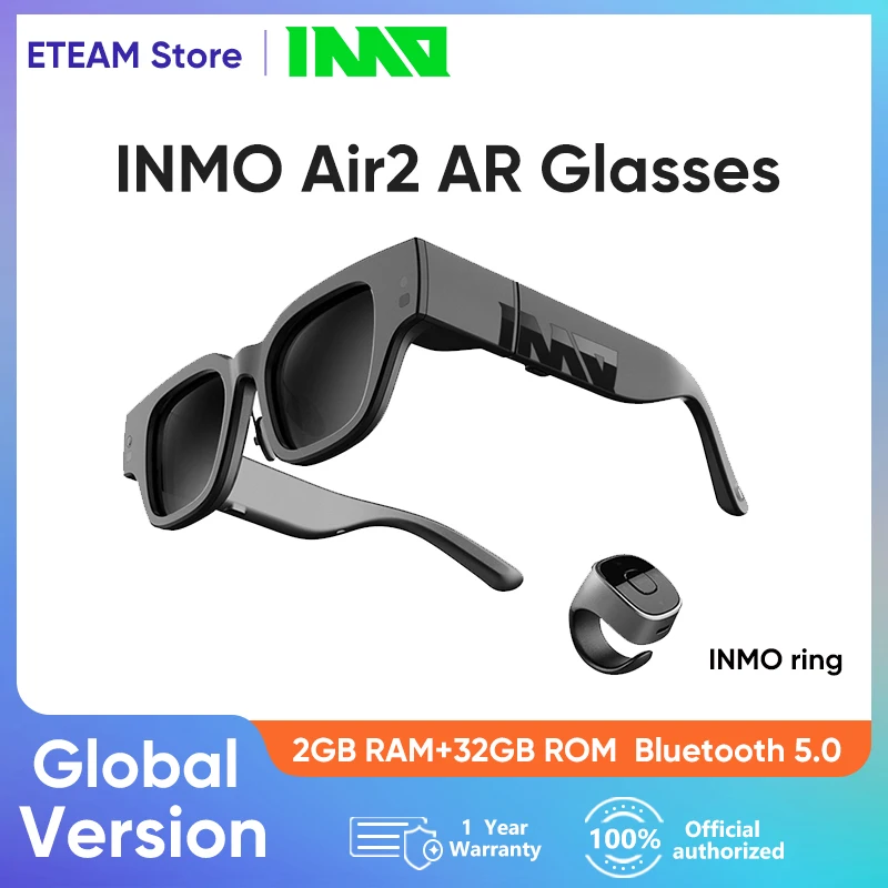Inmo Air2 Ar Smart Glasses Dual Screen Touch Portable Hd Full Color Display Schermo Del Computer Mobile Projection Translation Prompt