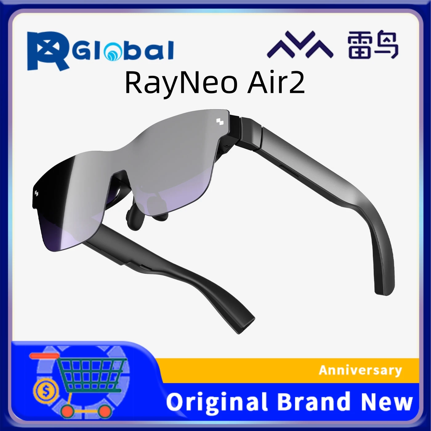 Rayneo Air 2 Ar Glasses - Smart Glasses Con Micro Oled Da 201 ", Occhiali Xr 1080P Video Display Glasses