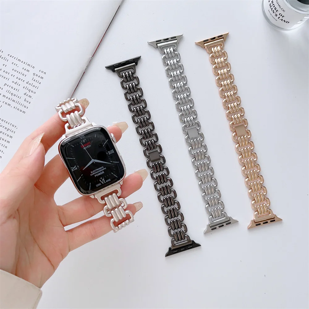 Metal Strap For Apple Watch Ultra 49Mm 8 7 45Mm 41Mm Stainless Steel Smart Watch Wristband For Iwatch 6 5 4 3 Se 44Mm 42Mm 40Mm