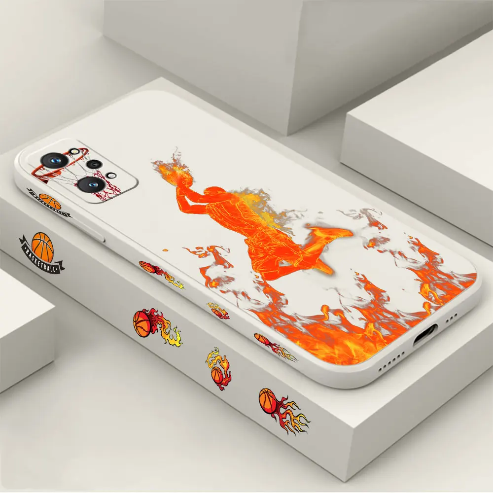 Wild Dunk Basket Fire Case Per Realme Gt Neo 2 3 5 2T C21 C21Y C15 10 8 8I 7 7I 6 5 V25 V15 V13 V11 C25Y C17 Pro Plus Cover