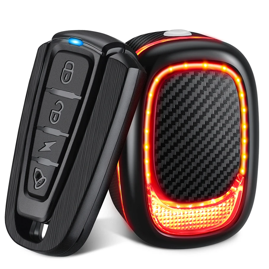Smart Bicycle Tailight Security Alarm Lock Con Telecomando Anti-Thef Impermeabile Ip65 4 Modalità Sensore Freno Luce Ciclismo Luci Bici