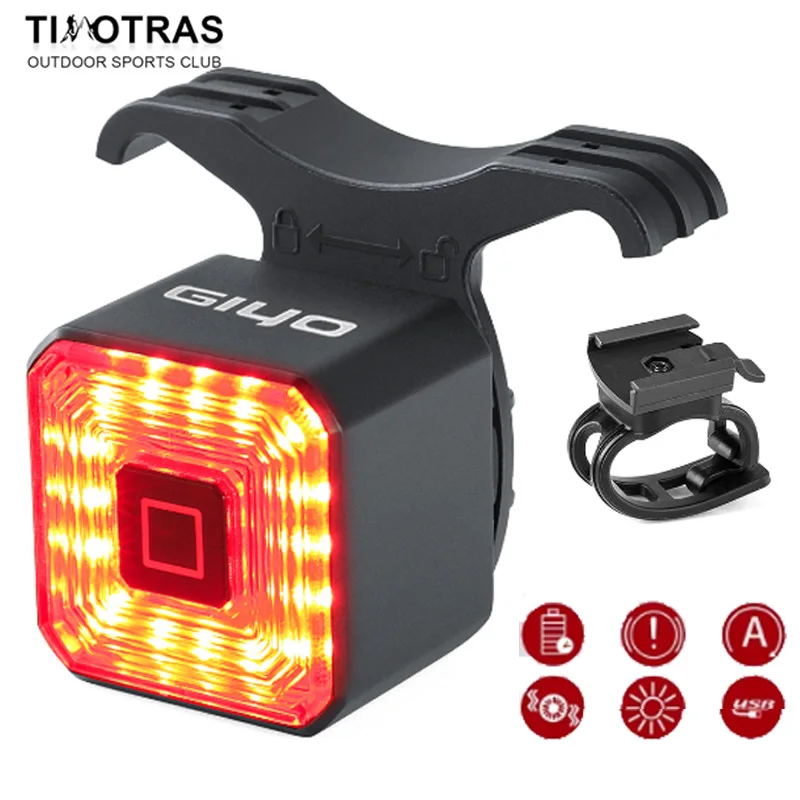 2023 Smart Bicycle Brake Light Coda Posteriore Usb Cycling Light Bike Lamp Auto Stop Led Back Ricaricabile Ipx6-Waterproof Sicurezza