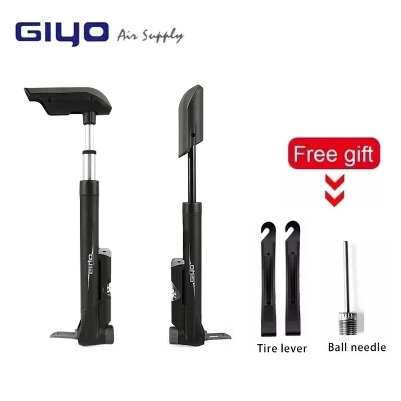 Giyo 120Psi Pompa Per Bicicletta Portatile Con Manometro Mini Pompa Ad Aria Per Ciclismo A Mano Mountain Bike Smart Valve Pump Ball Toy Gonfiatore Per