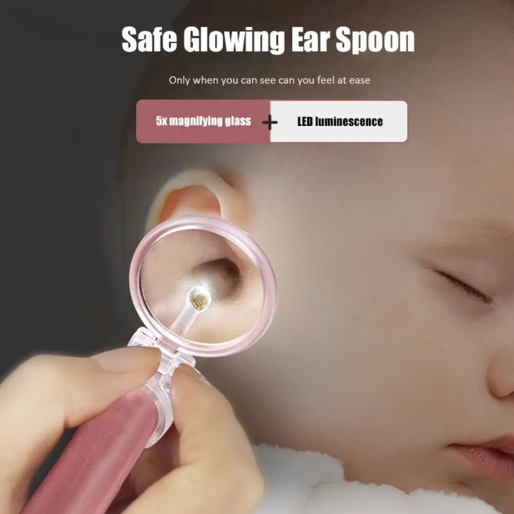 Led Baby Ear Wax Removal Cleaner Tool Torcia Earpick Endoscopio Penlight Cleaning Remover Light Cucchiaio Visivo Con Lente D'Ingrandimento