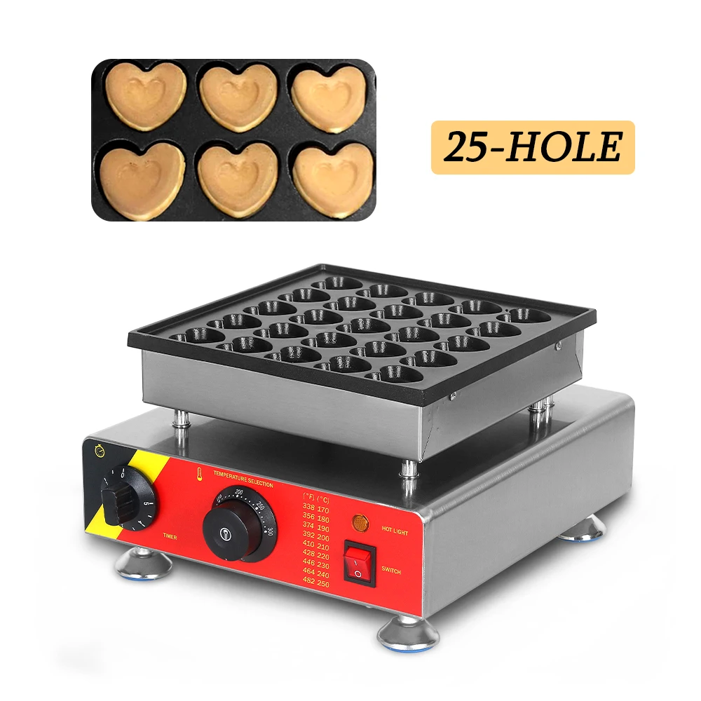 Itop Pancake Machine A Forma Di Cuore 25 Fori Waffle Maker Elettrico Commerciale Snack Machine Biscotti Baker Heavy Duty 850W