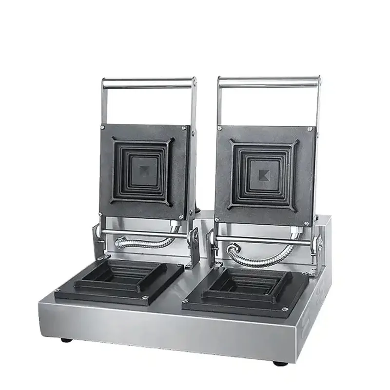 Doppia Testa 110V 220V Commerciale Elettrico Panini Tostapane Tasca Pane Quadrato Sandwich Maker Snack Mini Sandwich Waffle Machine
