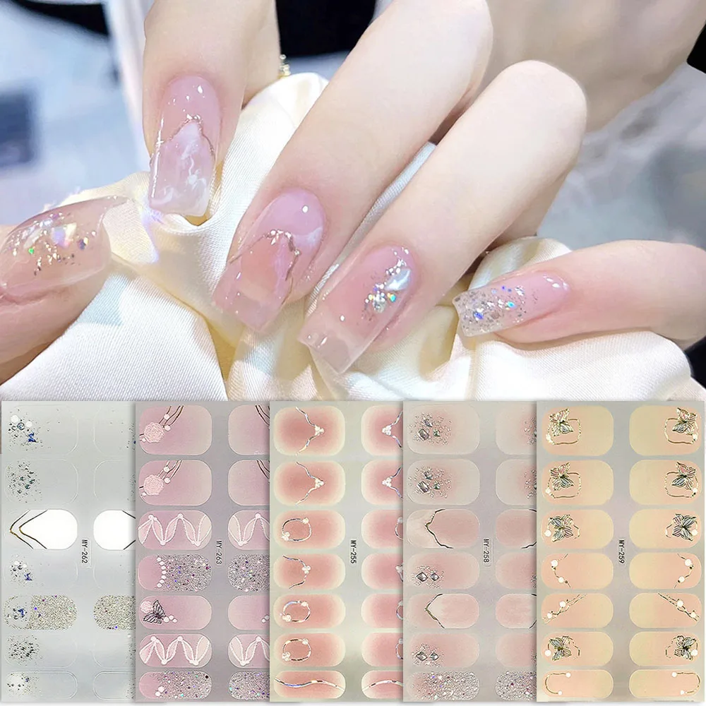 5D Full Cover Nail Sticker Waterproof Crystal Nail Patch Nail Art Manicure Decoracion Strass Fashion Nail Wraps No Baking