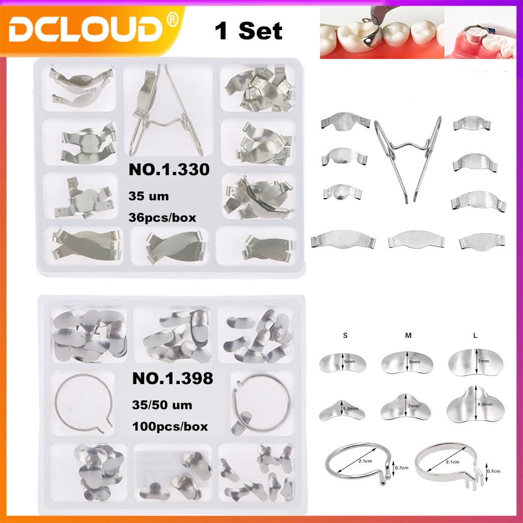 Matrici Metalliche Sezionali Sagomate Sezionali A Matrice Dentale Anello Di Bloccaggio/Separazione A Banda Per La Sostituzione Dei Denti Strumenti Den