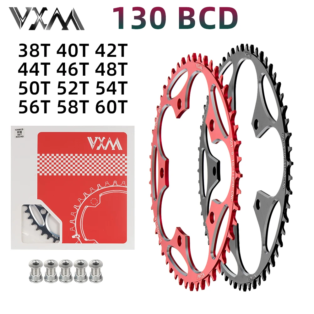 Vxm Super Strong Road Bicycle Stretto Largo Pignone 130Bcd 38T-60T, Utilizzato Per Shimano 5700 6700 Guarnitura Anello Corona 130Bcd Luce