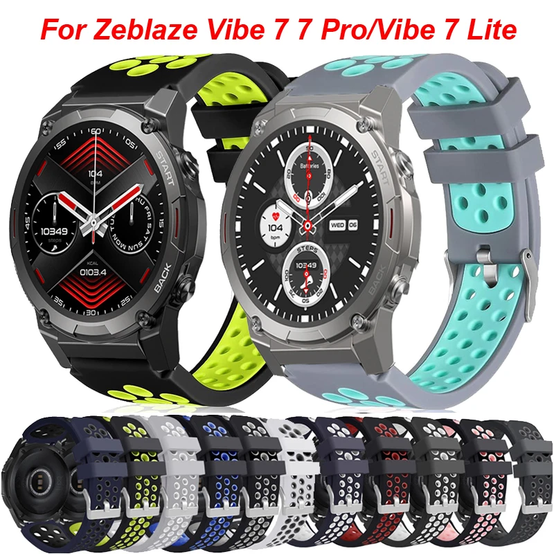 Cinturino Traspirante In Silicone Per Zeblaze Vibe 7 Pro Smartwatch Bracciale Per Zeblaze Vibe 7 Vibe 7 Lite Sport Cinturino In Silicone Colorato