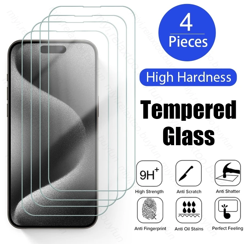 Custodia In Vetro Temperato 4 Pezzi Per Aiphone Aphone Iphoen Iphon Ifon 15 Promax 15Pro 15Promax Iphone15 Iphone15Pro Muslimate