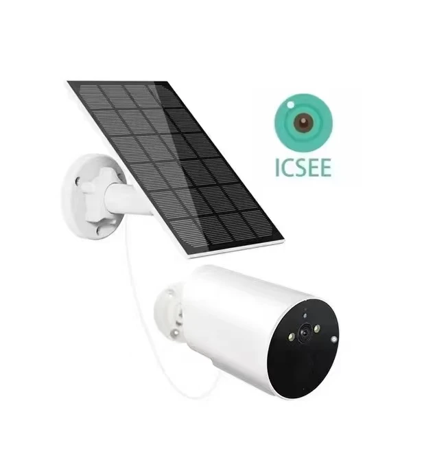 2Mp 1080P Solar Power Ip Bullet Camera Icsee App Low Comsunption Full Color Home Security Intercom Baby Monitor
